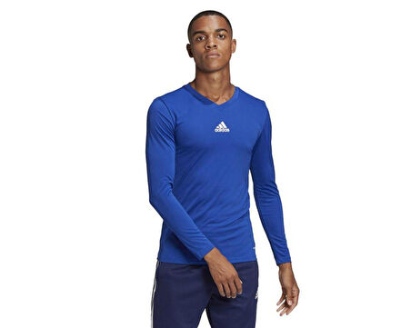 adidas Team Base Tee Erkek Futbol Uzun Kollu Antrenman Tişörtü GK9088 Mavi