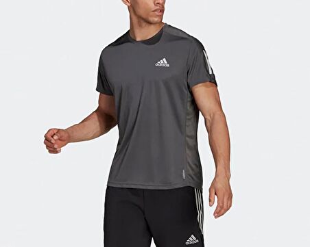 adidas Own The Run Tee Erkek Koşu Tişörtü H34487 Gri