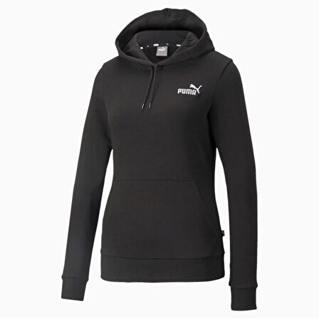 Puma Ess+ Embroidery - Kadın Siyah Kapüşonlu Spor Sweatshirt - 848332 01