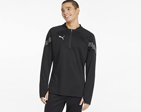 Puma Teamfinal Training 1/4 Zip Top Erkek Futbol Antrenman Ceketi 65737503 Siyah