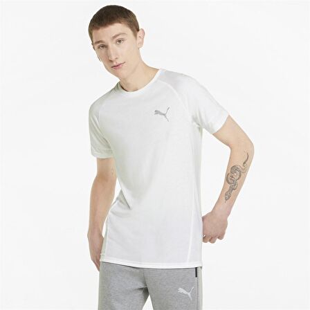 Puma Evostripe Tee Erkek Beyaz Günlük T-shirt - 84