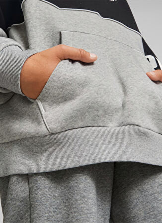 Puma Düz Erkek Gri Sweatshırt 67009804 Puma Power Colorblock Hood