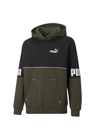 Puma Düz Erkek Mavi Sweatshırt 67009870 Puma Power Colorblock Hood