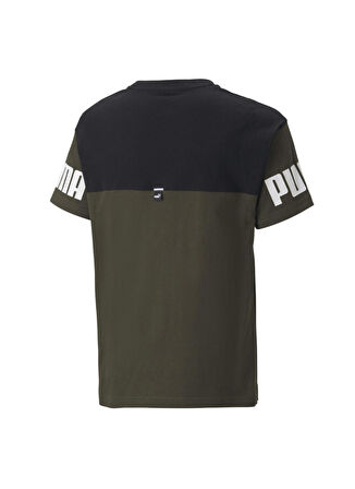 Puma Düz Mavi Erkek T-Shirt 67009770 Puma Power Colorblock Tee