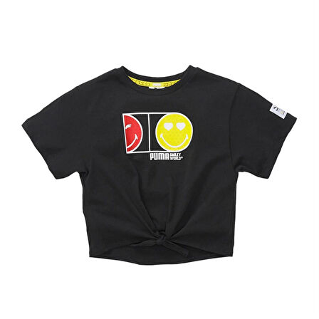 Puma Smile World Çocuk T-Shirt 670348-01 Siyah