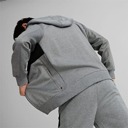 Puma Gri Erkek Kapüşonlu   Zip Ceket 53586403 BMW MMS Hdd Sweat Jacket