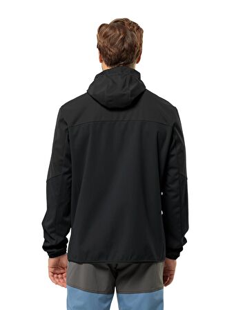 Jack Wolfskin Siyah Kapüşon Yaka Erkek Mont 1306923_6000_FELDBERG HOODY M