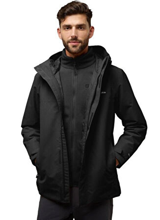 Siyah Kadın Kapüşon Yaka Regular Fit Ceket A61864ALTENBERG 3IN1 JKT M