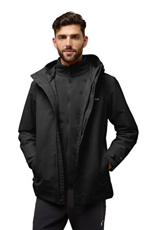 Jack Wolfskin Altenberg 3IN1 JKT M Erkek Outdoor Ceket A61864-6000 Black