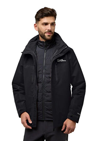 Jack Wolfskin Jasper 3IN1 JKT M Erkek Outdoor Ceket A61858-6000 Black