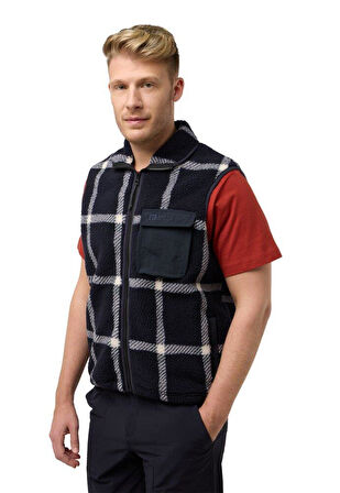 Jack Wolfskin Felslicht Check Vest M Erkek Yelek A60061-A0028 Dark Navy