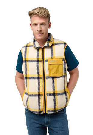 Jack Wolfskin Felslicht Check Vest M Erkek Yelek A60061-A0028 Panna Cotta