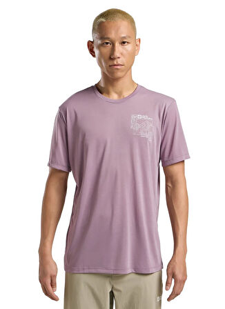 Jack Wolfskin A62314TRVONNAN GRAPHIC T M Mor Bisiklet Yaka Regular Fit Düz Erkek T-Shirt