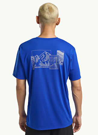 Jack Wolfskin A62314TRVONNAN GRAPHIC T M Mavi Bisiklet Yaka Regular Fit Düz Erkek T-Shirt