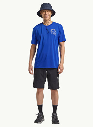 Jack Wolfskin A62314TRVONNAN GRAPHIC T M Mavi Bisiklet Yaka Regular Fit Düz Erkek T-Shirt
