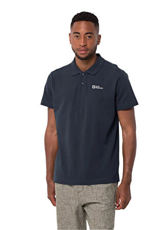 Jack Wolfskin 1809301TRESSENTIAL POLO M Lacivert Regular Fit Düz Erkek Polo T-Shirt