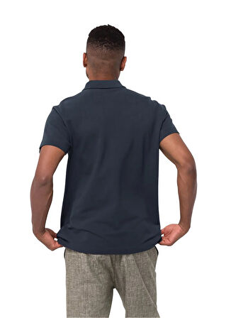 Jack Wolfskin 1809301TRESSENTIAL POLO M Lacivert Regular Fit Düz Erkek Polo T-Shirt