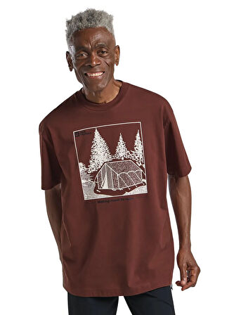 Jack Wolfskin A63860TRFREEROAMER T M Koyu Kiremit Bisiklet Yaka Regular Fit Düz Erkek T-Shirt