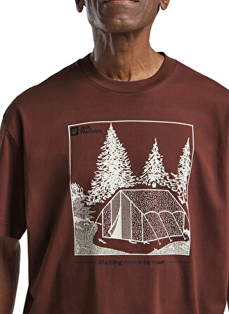 Jack Wolfskin A63860TRFREEROAMER T M Koyu Kiremit Bisiklet Yaka Regular Fit Düz Erkek T-Shirt
