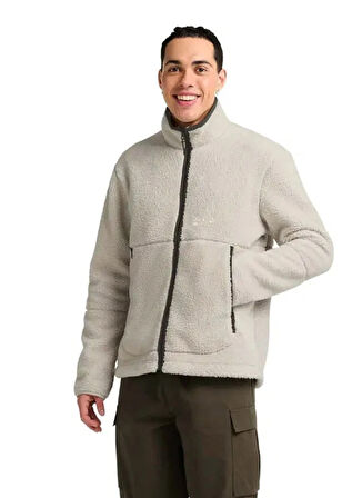 Jack Wolfskin A64997_A0056-STONE Krem Düz Erkek Mont
