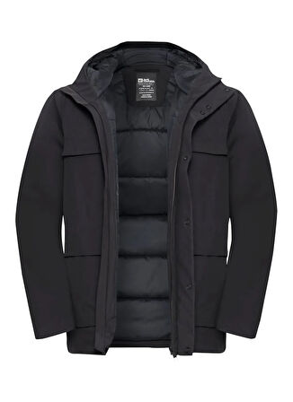 Jack Wolfskin A65047_6000-BRANDENBURGER JKT M Siyah Normal Düz Erkek Ceket
