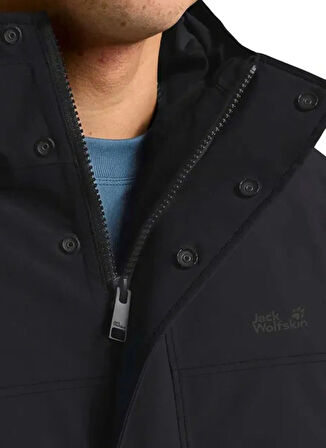 Jack Wolfskin A65022_6000-COLD C Siyah Düz Erkek Mont