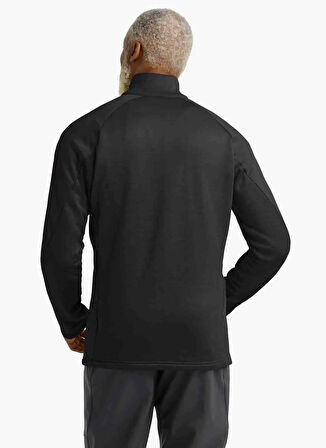 Jack Wolfskin A65274_6000-PEAK DISTRICT FZ M Siyah Dik Yaka Normal Düz Erkek Polar Sweatshırt