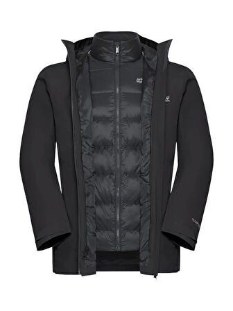 Jack Wolfskın Icecape 3ın1 Down Jkt M Rds Erkek Black Outdoor Ceketi A65265-6000