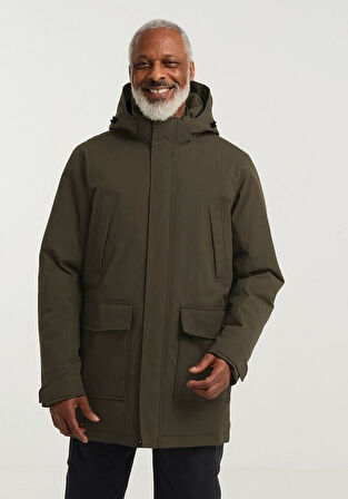 Jack Wolfskın Canyon Shıeld Parka M Erkek Obsidian Moss Outdoor Ceketi A65119-e0205