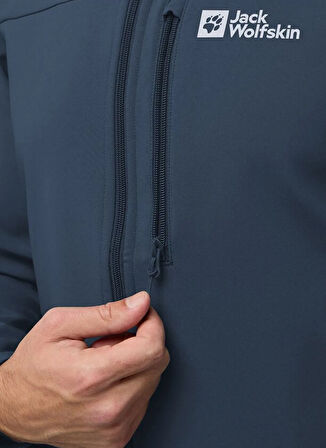 Jack Wolfskin A62521_C0412-WHIRLWIND MEN Lacivert Dik Yaka Normal Düz Erkek Polar Sweatshırt