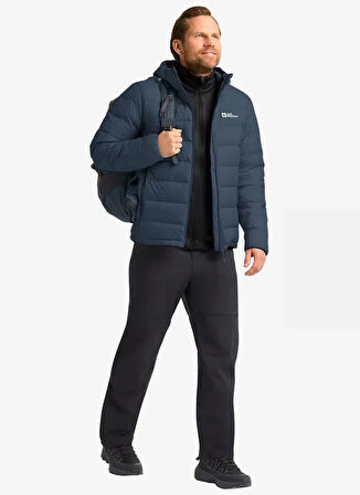 Jack Wolfskin 1207671_T0352-ATHER DOWN HOODY M RD Lacivert Düz Erkek Mont