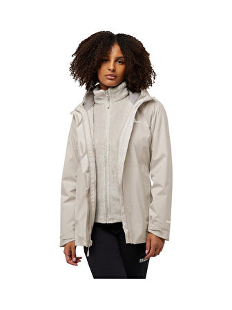 Jack Wolfskın Rotwand 3ın1 Jkt W Kadın Pale Sand Outdoor Ceketi A60333-a0056