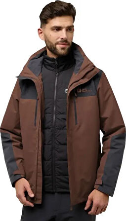 Jack Wolfskın Jasper 3ın1 Jkt M Hot Choc Erkek Hot Choc Outdoor Ceketi A61858-d0107