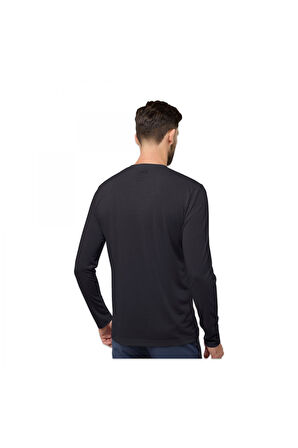 Jack Wolfskin A60291 Vonnan Ls T M Siyah Erkek T-Shirt