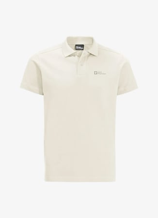 Jack Wolfskin ESSENTIAL POLO M Beyaz Regular Fit Logo Baskılı Erkek Polo T-Shirt