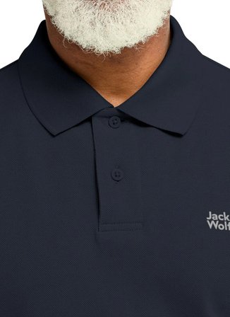 Jack Wolfskin ESSENTIAL POLO M Lacivert Regular Fit Logo Baskılı Erkek Polo T-Shirt