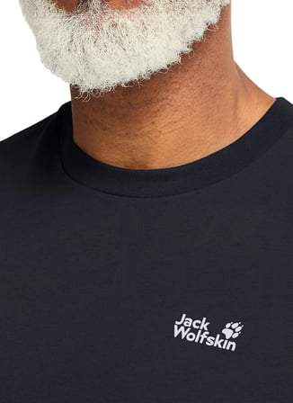 Jack Wolfskin ESSENTIAL T M Lacivert Bisiklet Yaka Regular Fit Logo Baskılı Erkek T-Shirt