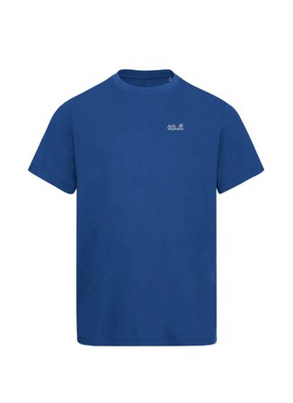 Jack Wolfskin ESSENTIAL T M Mavi Bisiklet Yaka Regular Fit Logo Baskılı Erkek T-Shirt