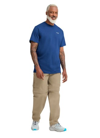 Jack Wolfskin ESSENTIAL T M Mavi Bisiklet Yaka Regular Fit Logo Baskılı Erkek T-Shirt