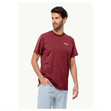 Jack Wolfskin Essential M Erkek Bordo T-Shirt