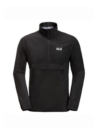 Jack Wolfskin Siyah Erkek Yağmurluk 1115061-6000 PACK & GO OVERHEAD M
