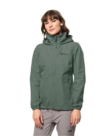 Jack Wolfskin Yeşil Normal Kalıp Kadın Termal Zip Ceket 1111202-4311 STORMY POINT 2L JKT W