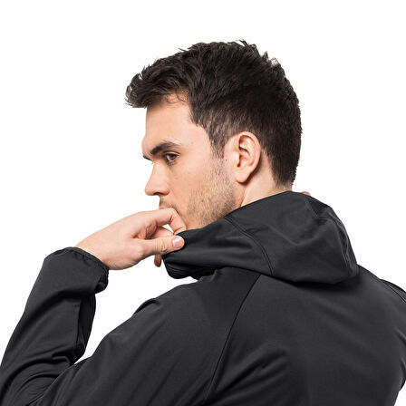 Jack Wolfskin Siyah Erkek Zip Ceket 1306922-6000 FELDBERG HOODY M