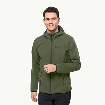 Jack Wolfskin Düz Haki Erkek Polar Sweatshırt 1307471-4129 BORNBERG HOODY M