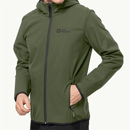 Jack Wolfskin Düz Haki Erkek Polar Sweatshırt 1307471-4129 BORNBERG HOODY M
