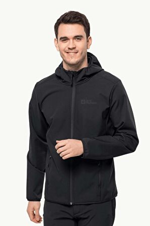 Jack Wolfskin Düz Siyah Erkek Polar Sweatshırt 1307471-6000 BORNBERG HOODY M