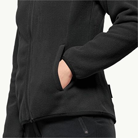 Jack Wolfskin Düz Siyah Kadın Polar Sweatshırt 1703883-6000 MOONRISE FZ W