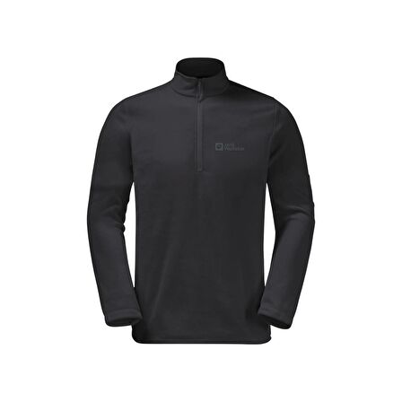 Jack Wolfskin Düz Siyah Erkek Polar Sweatshırt 1709522-6000 TAUNUS HZ M