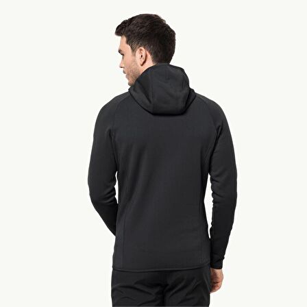 Jack Wolfskin Düz Siyah Erkek Polar Sweatshırt 1710541-6000 BAISELBERG HOODED FZ M