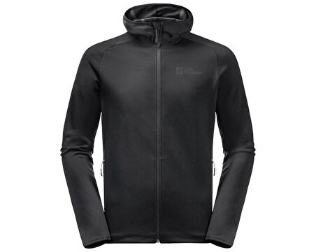 Jack Wolfskin Baiselberg Hooded Fz Erkek Outdoor Polar Ceket 1710541-6000 Siyah